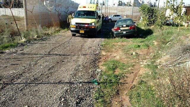 The scene of the attack in Beit El (צילום: הדר לוז/TPS) The scene of the attack in Beit El