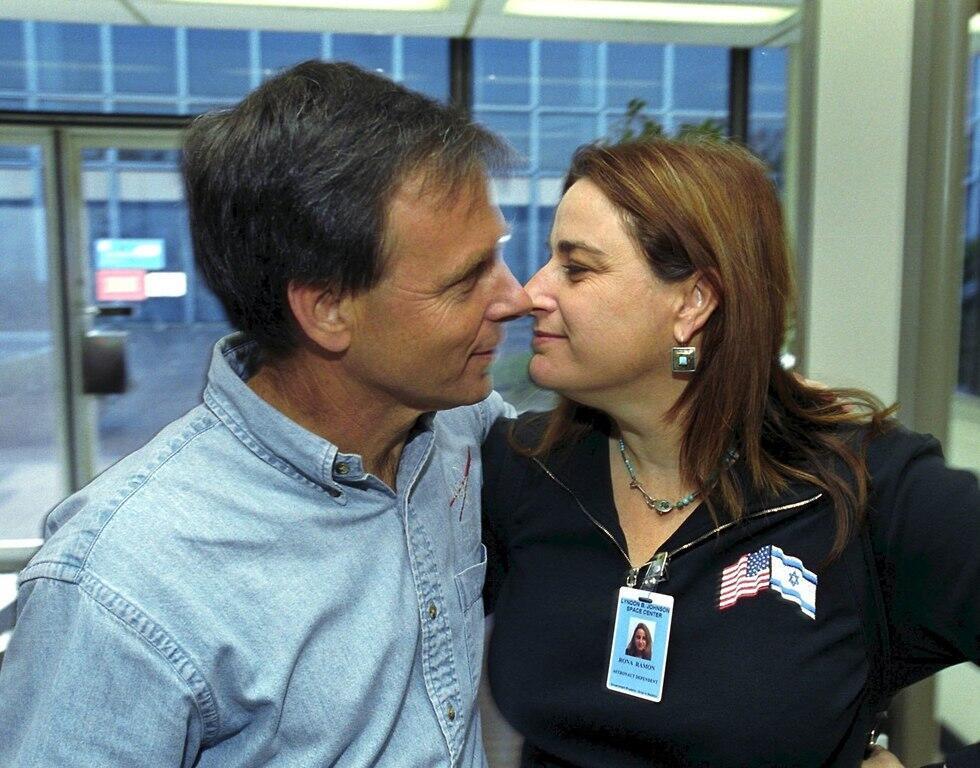 Rona Ramon with her husband Ilan Ramon ahead of his space mission.