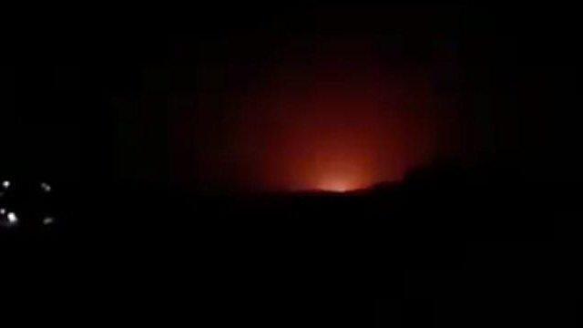 The explosion of the tunnel as seen from Lebanon on Wednesday