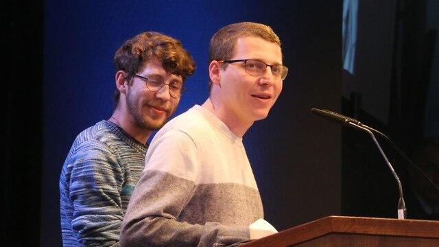 Amos Oz' grandsons Din and Nadav (Photo: Moti Kimchi)