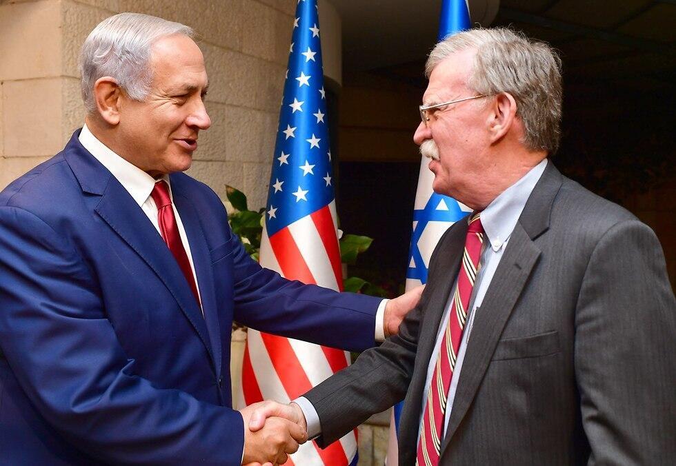 Trump's national security adviser John Bolton and Prime Minister Benjamin Netanyahu 