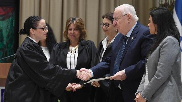 President Reuven Rivlin congratulates Israel's new judges, January 8, 2019 (Photo: GPO)