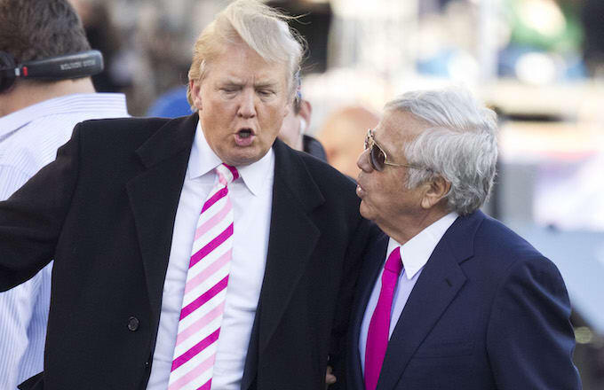 New England Patriots owner Robert Kraft and US President Donald Trump