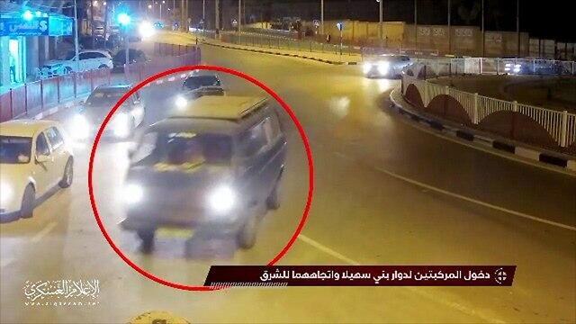 One of the vehicles transporting the Israeli force, according to Hamas