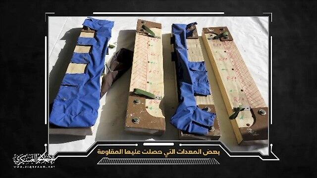 Equipment Hamas says was brought in by the Israeli force to plant spying devices