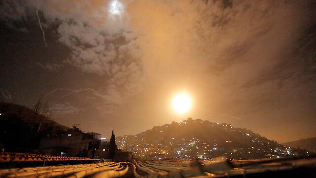 An IDF strike in Syria on Monday 
