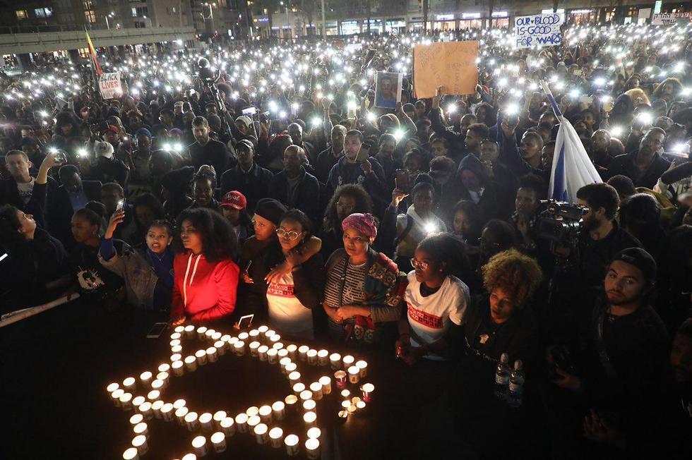 Митинг выходцев из Эфиопии. Фото: Дана Кoпель