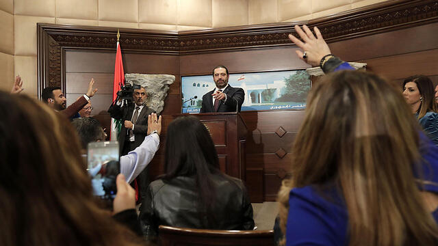 Hariri taking questions