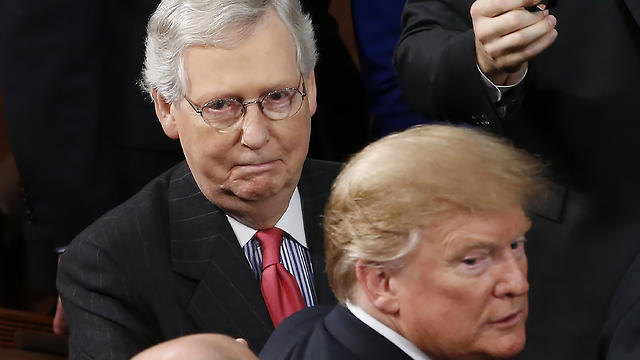 Senate Majority Leader Mitch McConnell of Kentucky (L) as US President Donald Trump departs after delivering his second State of the Union address from the floor of the House of Representatives on Capitol Hill in Washington, DC, USA, 05 February 2019. (Photo: Reuters) Senate Majority Leader Mitch McConnell of Kentucky (L) as US President Donald Trump departs after delivering his second State of the Union address from the floor of the House of Representatives on Capitol Hill in Washington, DC, USA, 05 February 2019.