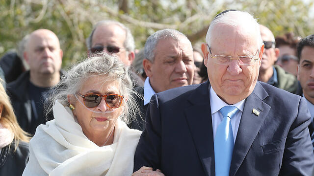 At a remembrance service for Ariel Sharon