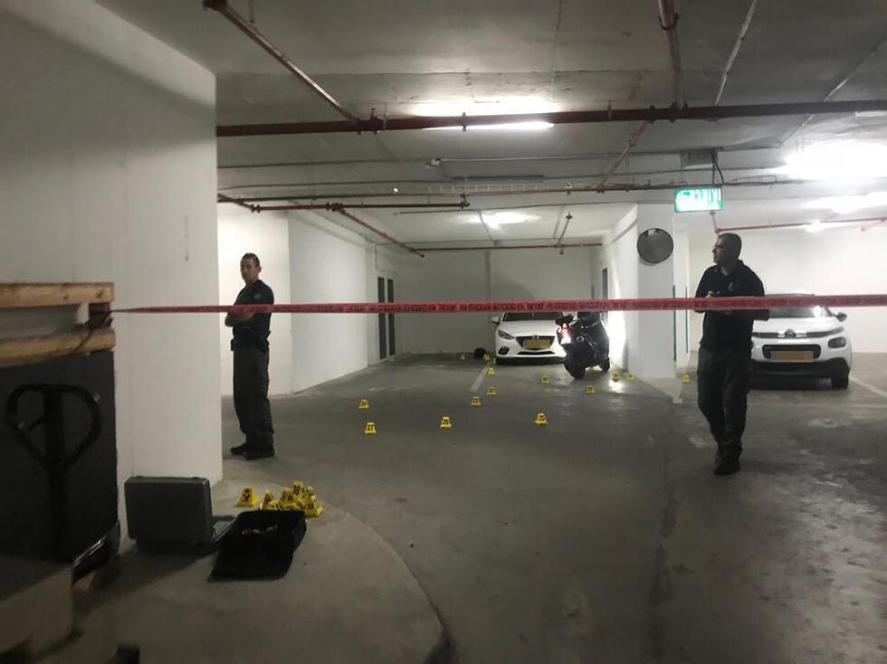 Police at the scene of the shooting