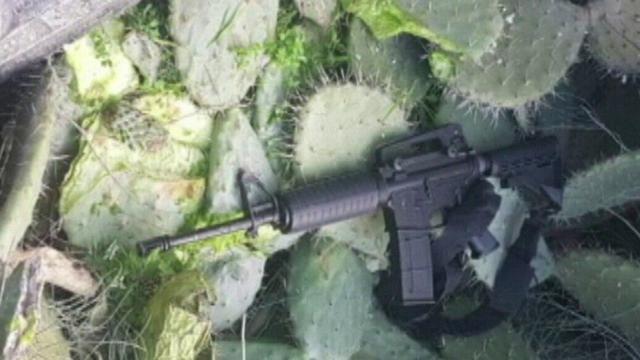 A weapon used in a murder in Kafr Qassem last year (צילום: דוברות המשטרה ) A weapon used in a murder in Kafr Qassem last year