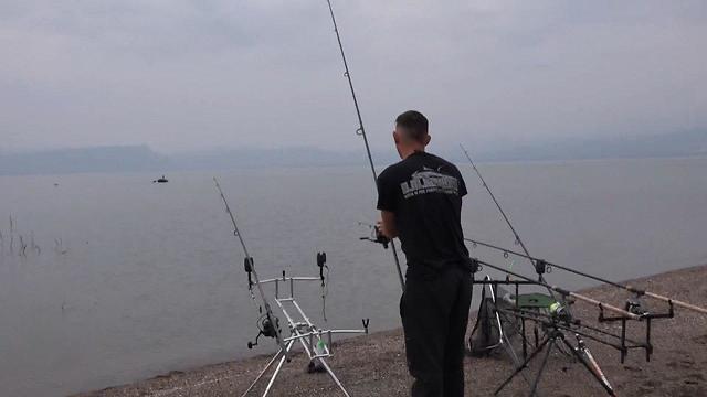 Rainy weather in the Sea of Galilee