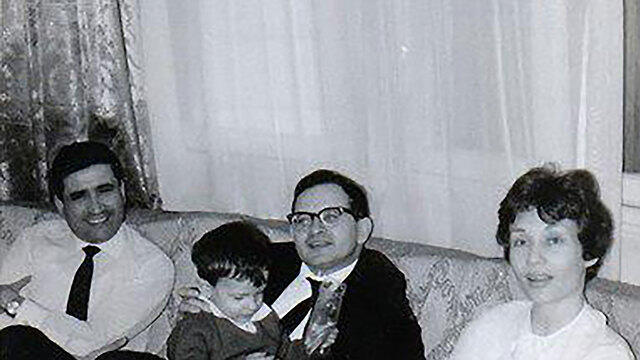 With his family
