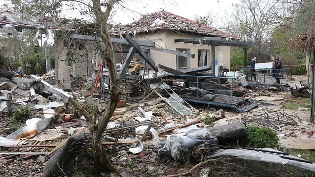 The house destroyed by a Gaza rocket (צילום: מוטי קמחי) The house destroyed by a Gaza rocket