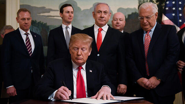 Trump signing declaation on Golan