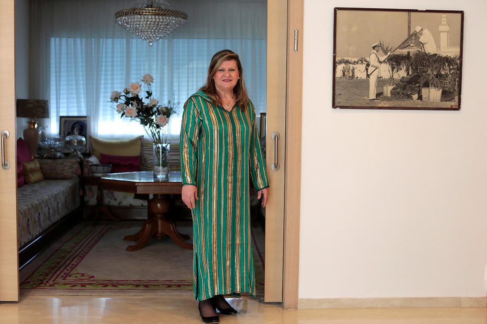 Suzanne Harroch, a Jewish Moroccan singer poses for a portrait in her house in Rabat, Morocco