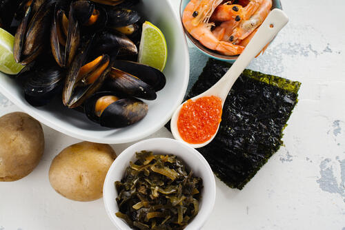 Продукты, богатые йодом. Фото: shutterstock (Продукты, богатые йодом. Фото: shutterstock) Продукты, богатые йодом. Фото: shutterstock