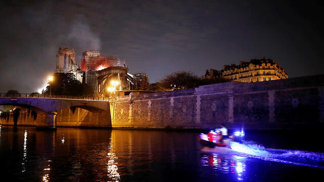 Flames rise over the Notre Dame