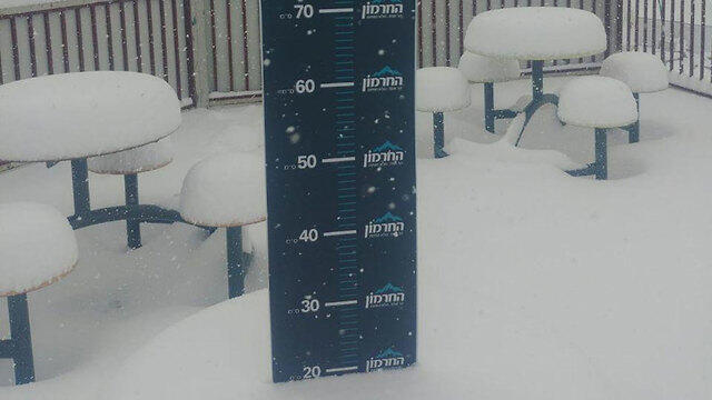 Измеритель снега на горе Хермон. Фото: туркомплекс на Хермоне (צילום: אתר החרמון) Измеритель снега на горе Хермон. Фото: туркомплекс на Хермоне