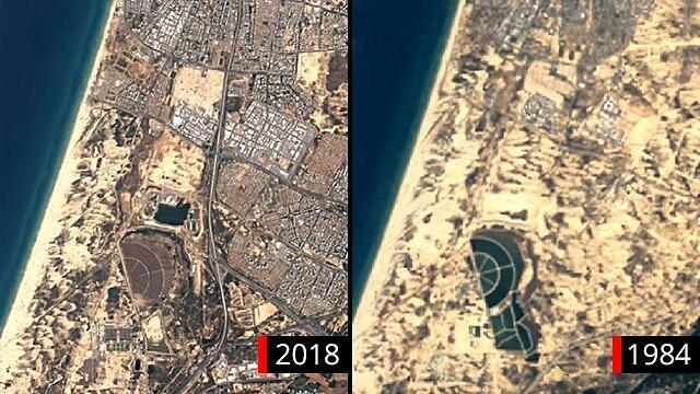 Так исчезали дюны за 35 лет (צילום: גוגל) Так исчезали дюны за 35 лет