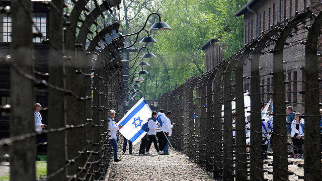 Israeli flags at the March of the Living