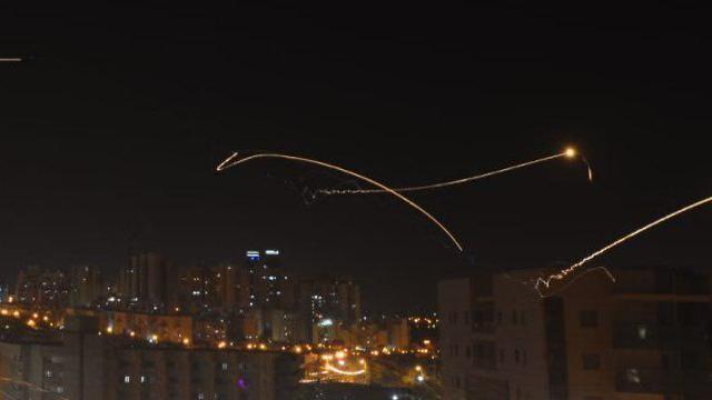 Iron Dome in operation over Be'er Sheva