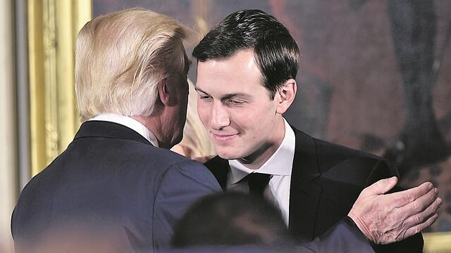 President Donald Trump with White House adviser Jared Kushner, mastermind behind the peace plan (צילום: AFP) President Donald Trump with White House adviser Jared Kushner, mastermind behind the peace plan