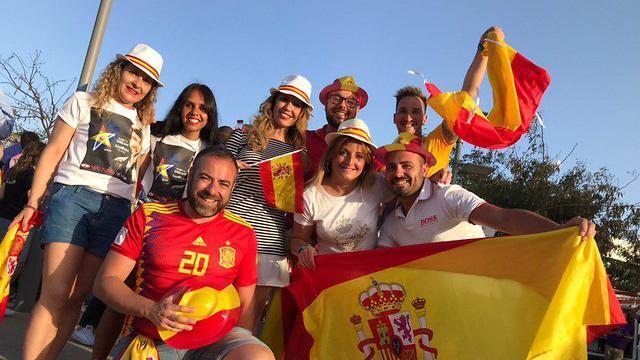 Eurovision fabns rooting for Spain at the show venue