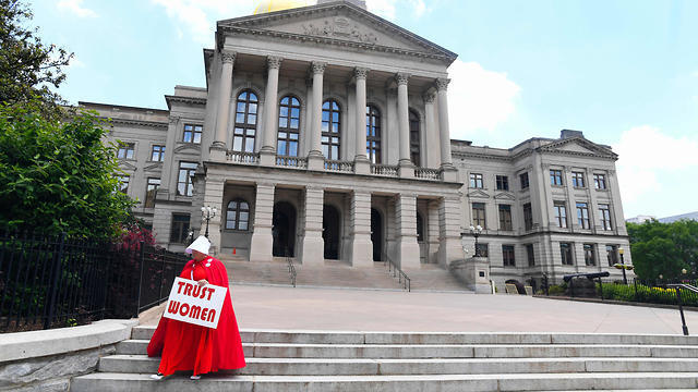 Activist Tamara Stevens at the Georgia Capitol in Atlanta during a protest against the recently passed 'heartbeat' bill on May 16, 2019 (Photo: AFP) Activist Tamara Stevens at the Georgia Capitol in Atlanta during a protest against the recently passed 'heartbeat' bill on May 16, 2019