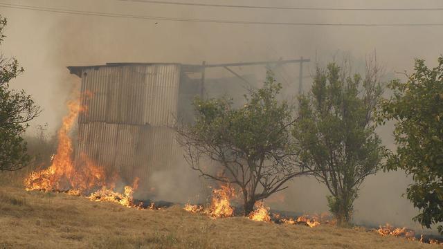 Massive fire in Kibbutz Harel in central Israel
