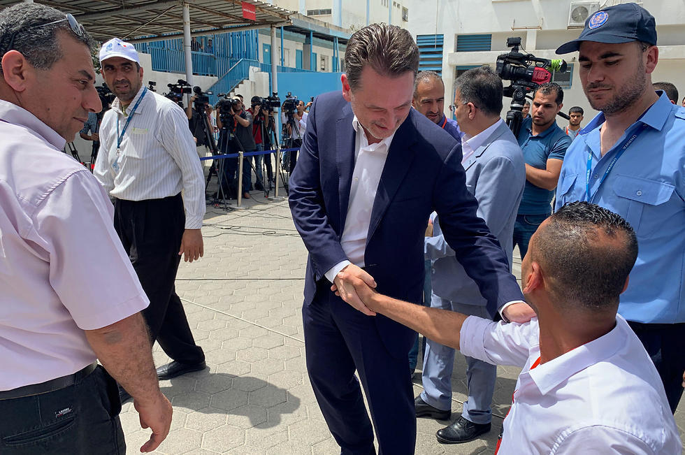 UNRWA chief Pierre Krahenbuhl at a school in Gaza (Photo: Reuters) UNRWA chief Pierre Krahenbuhl at a school in Gaza