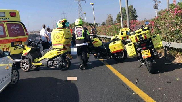 На месте тяжелой аварии. Фото: МАДА (צילום: דוברות מד"א ) На месте тяжелой аварии. Фото: МАДА