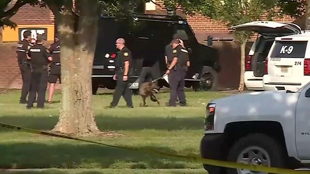 A police canine unit stands by in this still image taken from video following a shooting incident at the municipal center in Virginia Beach, Virginia, U.S. May 31, 2019. (Photo: Reuters)