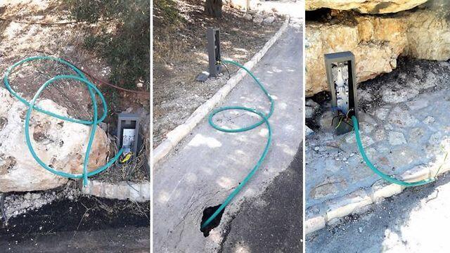 Exposed, hazardous wiring (צילום מתוך דו"ח מבקר המדינה) Exposed, hazardous wiring