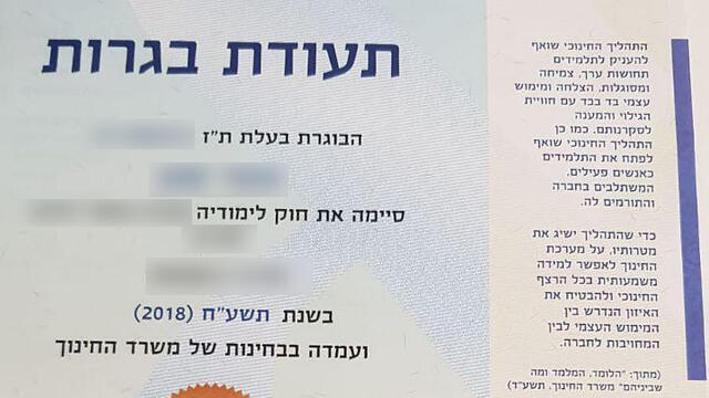 Аттестат зрелости ("теудат-багрут")