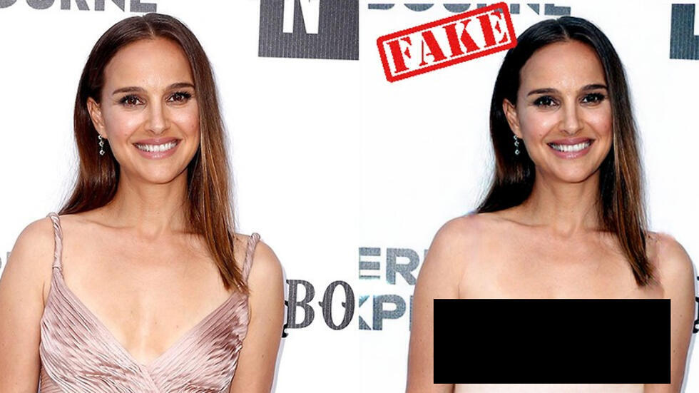 Фото актрисы Натали Портман, обработанной программой DeepNude. С сайта Vice