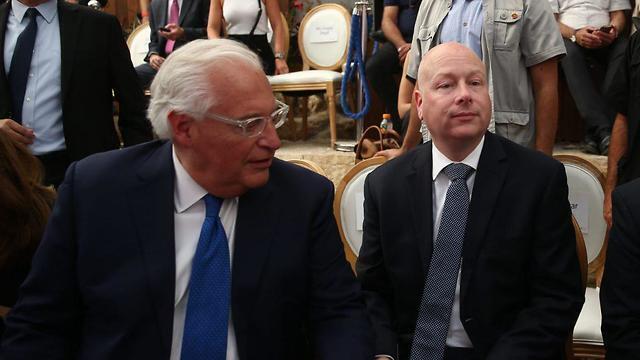U.S. envoy Jason Greenblat with U.S. ambassador Freidman at inaugration of e. Jerusalem Pilgims Road
