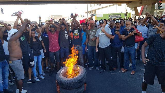 Protesters in Kiryat Ata