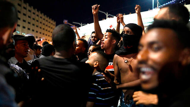 Акиця протеста эфиопской общины в Тель-Авиве. Фото: AFP