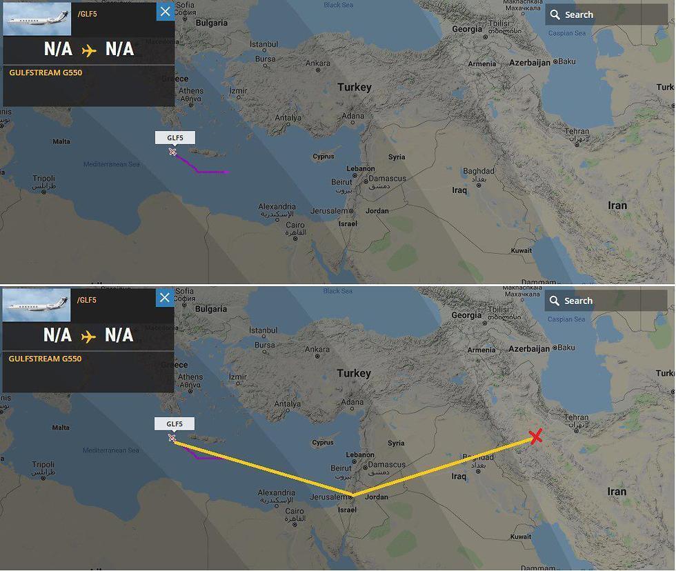 Маршрут пролета самолета ВВС ЦАХАЛаnullnull Маршрут пролета самолета ВВС ЦАХАЛа