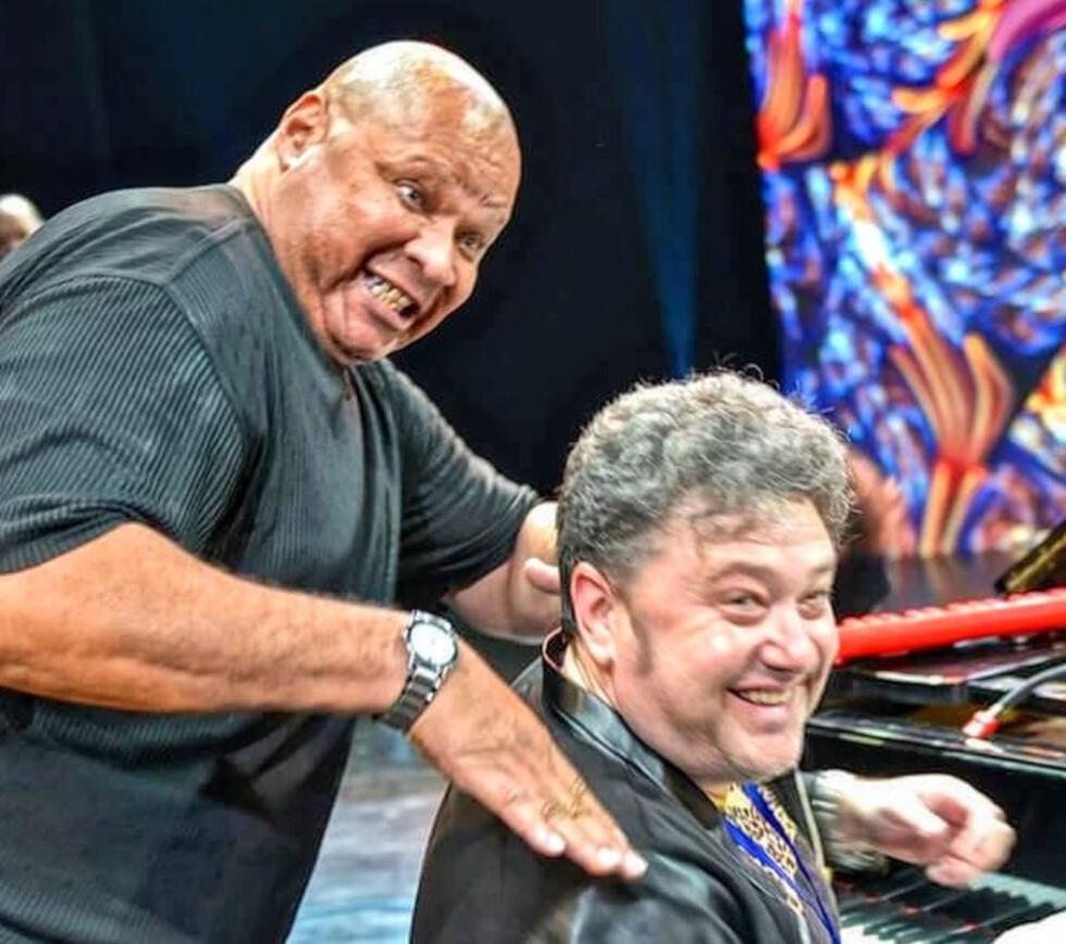 Рэй Браун и Леонид Пташка. Фотография предоставлена Леонидом Пташкой и организатором концертов – фирмой FGK