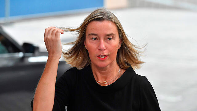 Federica Mogherini in Brussels on Monday (צילום: AFP) Federica Mogherini in Brussels on Monday