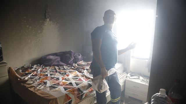A home in the Ramat Pinkas neighborhood of Or Yehuda affected by the fire