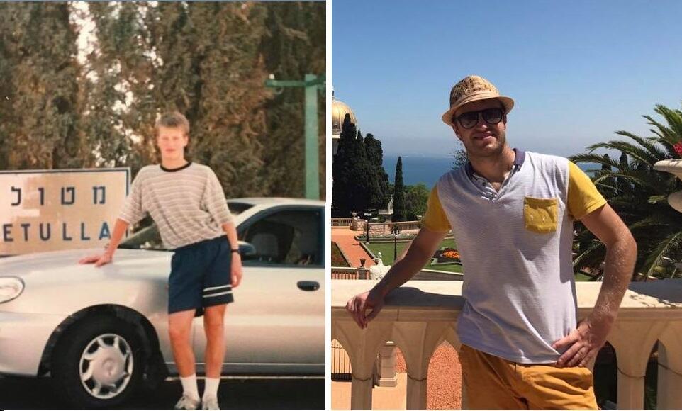 Дмитрий Мирский в Израиле 20 лет назад и в настоящее время. Фото из личного архива