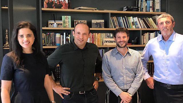 L-R: Ayelet Shaked, Naftali Bennett, Bezalel Smotrich and Rafi Peretz