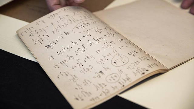 Kafka's exercise book in which he practiced Hebrew