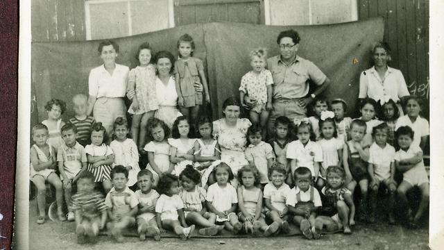 Children at school in British internment camp in Cyprus