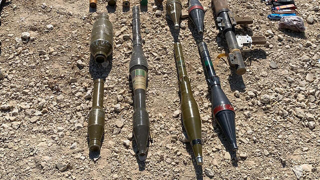 The rocket-propelled grenades seized by the IDF 