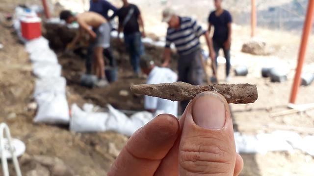 Наконечник римской стрелы, найденный в Йодфате. Фото: проф. Моти Авиам (צילום: פרופ' מוטי אביעם) Наконечник римской стрелы, найденный в Йодфате. Фото: проф. Моти Авиам